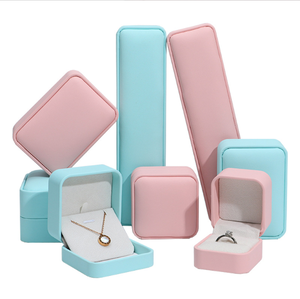 Luxury Square Simple Leather Jewelry <b>Box</b> Packaging for <b>Rings</b> Necklaces Bracelets Set - Product Image 5