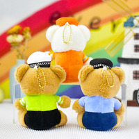 SongshanToys nouveau Offre Spéciale trafic Police poupée Mini peluche ours lapin jouet lutte contre l'incendie en peluche Polices jouets sac porte-clés