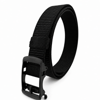 Ceinture tactique en nylon réglable avec logo personnalisé, boucle à cliquet sans trou, pour hommes, travail en extérieur