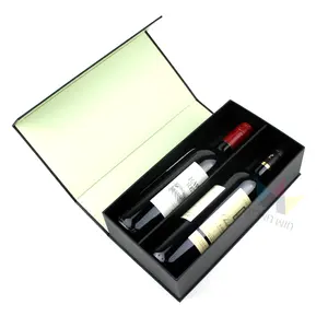 L'imballaggio del vino magnetico all'ingrosso si scioglie Boite A Vin Craft Eco Friendly incompiuto sughero pino vino accessori regalo scatola di whisky