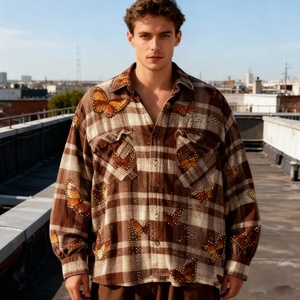 Camisa de Franela de Algodón para Hombre, Personalizada, Antiarrugas, de Manga Larga, para Otoño, de Alta Calidad, Estilo Urbano, con Estampado - Product Image 2