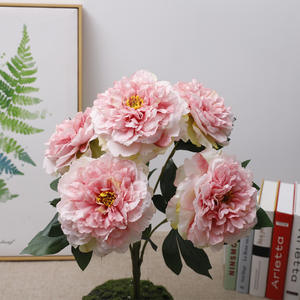 Bouquets de pivoines artificielles à 5 têtes, style européen, longue durée, pour la fête des Mères, décoration de mariage, accessoires de photographie, vente en gros de fleurs - Product Image 1
