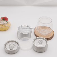Bouteilles de soda et canettes de champagne en plastique PET transparent avec anneau de traction, couvercle en aluminium et logo sérigraphié