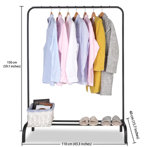 <span class=keywords><strong>Porte</strong></span>-<span class=keywords><strong>manteau</strong></span> et étagère de rangement en métal pour la maison, idéal pour balcon et chambre - Product Image 2