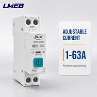 Disjoncteur sur rail DIN WiFi 90-300V 1-63A avec mesure V/A pour systèmes de contrôle électrique général, gestion de l'énergie