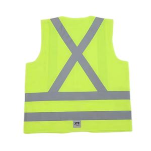 <b>Hi</b>-Vis Neon Yellow Breathable Mesh Outdoor Event Volunteer Personalized Logo Reflective Safety Vest - Product Image 2