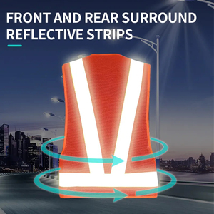 Haute visibilité gilet de travail sécurité vêtements de travail hommes chaussée réfléchissant haute visibilité vêtements de travail Fluorescent Orange et vert gilet - Product Image 3