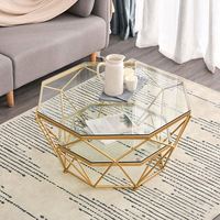 Table basse en verre au design moderne et épuré, avec éclairage intégré en fibre optique et grand miroir inférieur, style nordique, pour salon