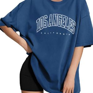T-shirt publicitaire à col rond en coton imprimé à manches courtes pour femme, style streetwear, pour le commerce transfrontalier Europe-Amérique - Product Image 5