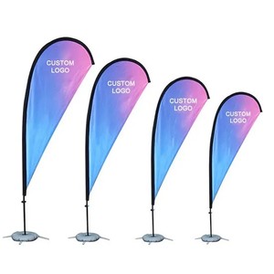 Drapeaux publicitaires personnalisés en forme de goutte d'eau pour festivals en plein air, publicité commerciale, drapeaux de plage, base de mât de drapeau, utilisation pour événements promotionnels - Product Image 2