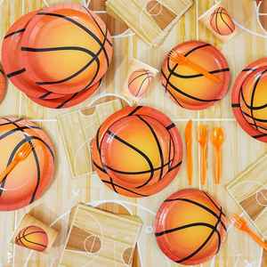 Personnalisation OEM : Assiettes de basket-ball à thème sportif de 7 pouces, jetables, pour fournitures et décorations de fête d'anniversaire, prix d'usine - Product Image 3