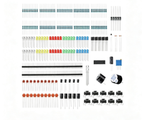 Composants électroniques DIY, accessoires, composants électroniques de base, kit électronique avec LED, buzzer, condensateur