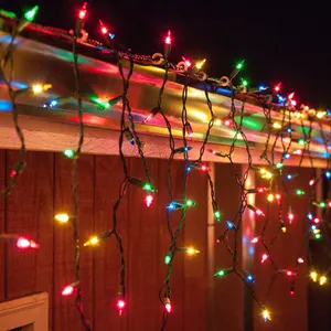 Hot Selling Factory Direct Wholesale UL CSA Replaceable Outdoor Multi Mini Icicle Curtain Lights Christmas Luces Navida