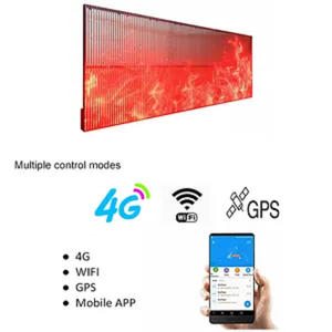 Panneau d'affichage LED transparent pour vitre de voiture Wifi&4G couleur pleine P7.5-3.89, panneau d'affichage publicitaire LED <span class=keywords><strong>COB</strong></span> pour vitre arrière de <span class=keywords><strong>taxi</strong></span> - Product Image 3