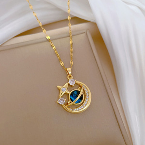 <span class=keywords><strong>Collana</strong></span> geometrica di alta qualità pianeta pianeta blu delitto Zirconia <span class=keywords><strong>saturno</strong></span> spazio terra - Product Image 5