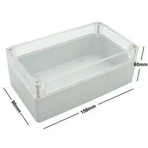 new-style wholesale ABS+PC IP65 plastic waterproof enclosures/control boxes with transparent cover, 158x90x60MM