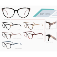 Lunettes œil de chat en acétate biodégradable pour femme Lunettes diamantées optiques avec diamant en stock