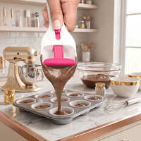 Haut bouton coulissant à une touche outil de pâtisserie gâteau farine pâte Distribution Scoop cuisine cuisson Cupcake pâte Scoop libère