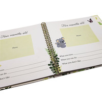 Álbum de Fotos de Recuerdos del Crecimiento del Bebé, Cuaderno de Tapa Dura con Espiral, 50 Hojas, para Registrar el Crecimiento Infantil y Guardar Huellas
