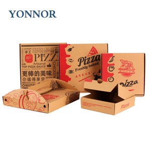 YONNOR Round White Cardboard Rectangular Pizza Box With Free Customized Printing