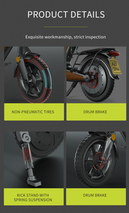 Trottinette électrique pour adultes, longue autonomie 35-40 km, roues de 14 pouces, batterie au lithium, vélo électrique à deux roues, puissance nominale, modèle D50 - Product Image 5