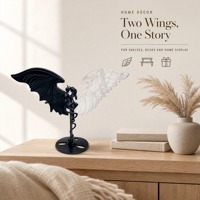 Vente en gros d'objets artisanaux en cristal naturel, sculptures d'anges et de démons gothiques, figurines à double aile, pierres précieuses, décoration de la maison, cadeau