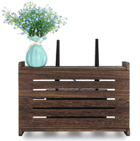 Armoire murale flottante organisateur de bureau stockage ménage cordon d'alimentation boîte d'arrangement chambre salon bois WiFi routeur étagère
