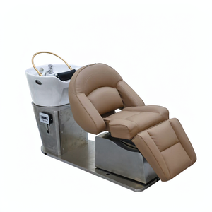 Lit de lavage électrique professionnel de luxe réglable avec bassin en céramique rotatif pour salon de beauté – Vente chaude directe usine - Product Image 1