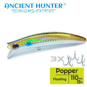 Antique <span class=keywords><strong>Hunter</strong></span> TMD-1023 Popper pour Perche Leurre de Surface 110mm/15g Flottant Minnow Wobblers de Roulement pour le brochet thon Basse Tueur - Product Image 2