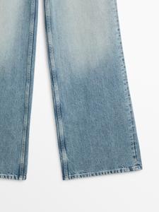 Jeans de Mezclilla de Cintura Media con Pierna Ancha, Estilo Casual, Lavables, Diseño Liso - Product Image 5