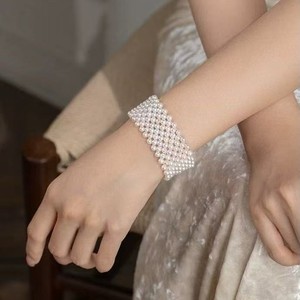 Bracelet tissé en perles naturelles de luxe léger 3-4 mm pour femmes, accessoire de pince à cheveux en perles d'eau douce, directement du fabricant - Product Image 4