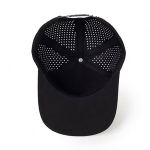 Wholesale in Stock Factory Customized Laser Perforated Hat Hight Quality 6 Panel Waterproof Baseball Cap - Product Image 5