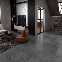 Carreaux de sol et murs en microciment gris antidérapant 60x60, matériau décoratif pour la construction de murs extérieurs et intérieurs