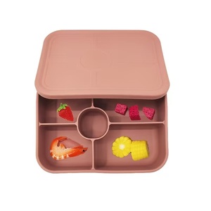 Square Shaped Childrens Silicone Lunch <b>Box</b> with 5 Compartments Reusable Foldable Leakproof Food <b>Storage</b> - Product Image 6