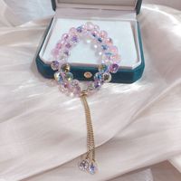 Vente chaude Mode Double Rangée Bracelet En Cristal Coloré Femmes Bracelet Réglable