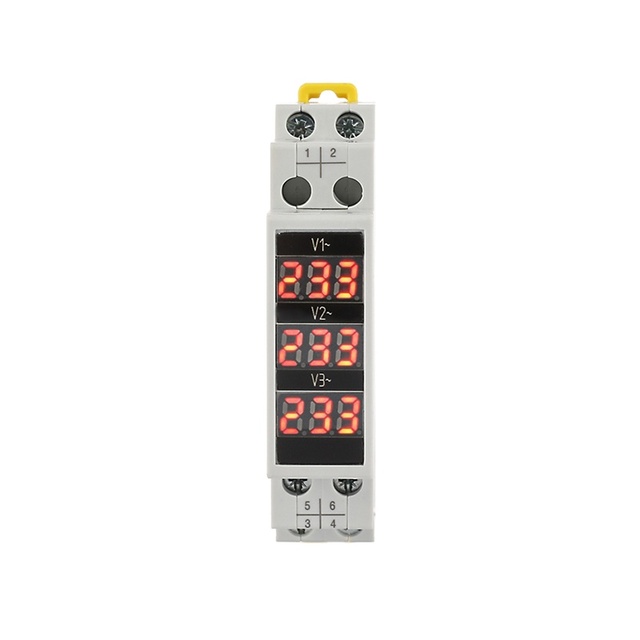 Fato Din Rail Voltage Meter 3 Phase Digital Display Ac 80-500V Mini Modular Voltmeter Indicator