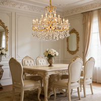 Maßgefertigter Hochzeits-Esstisch Exquisiter Kronleuchter Glas/Kristall-Kronleuchter Tisch-Kronleuchter, Klassischer Kronleuchter