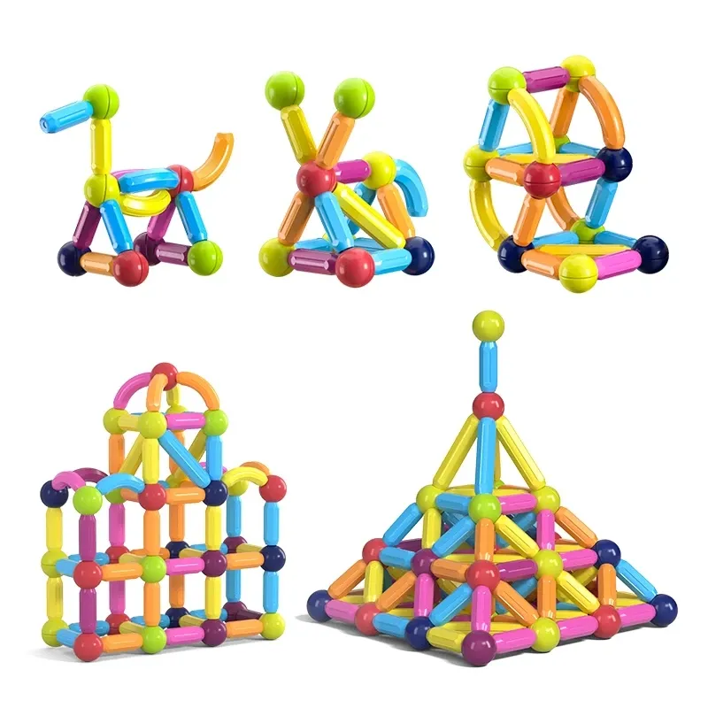 Best Selling Diy Cor Ímã Varas E Bolas Jogos De Construção Magnetic Sticks Bolas Educacionais Building Blocks Brinquedos para Crianças