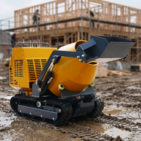Mini-dumper chenillé diesel avec bétonnière de 300 L - Tout-terrain