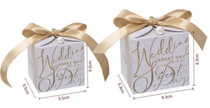 Scatola di caramelle <span class=keywords><strong>d</strong></span>'<span class=keywords><strong>oro</strong></span> di perle di carta all'ingrosso con nastro bomboniere <span class=keywords><strong>per</strong></span> feste di matrimonio confezione regalo di caramelle al cioccolato - Product Image 6