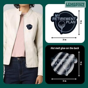 Patch de golf « Mon Plan de Retraite » de 3 pouces, thermocollant, brodé, pour chapeaux, vêtements, sacs à dos, jeans - Product Image 5