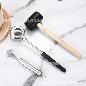 ที่เปิดมะพร้าว สแตนเลส ค้อนทุบมะพร้าว เครื่องมือในครัวเรือนสำหรับเปิดเปลือกมะพร้าวและแยกเนื้อมะพร้าว - Product Image 4