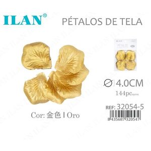 Petali di Tessuto Ilan 4.0Cm Fiori Secchi Dorati - Product Image 1