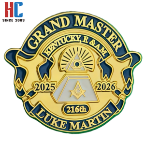 Badge commémoratif moderne personnalisé en alliage de zinc plaqué or, motif Aigle Maçonnique, pour le soutien des Vétérans, des Francs-Maçons du Kentucky, de fabrication usine avec 20 ans d'expérience - Product Image 3