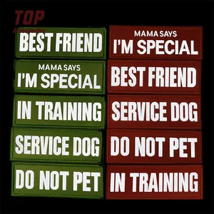 Reflective Hook and Loop Embroidery in Training Service Dog Patches Fabric Cotton PVC Handmade Patches for Clothes Embroidered