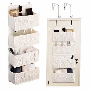 4 Tier Over the Door Storage Organizer Boho Decor Hanging Storage Organizer Macrame Nursery Storage - Product Image 1