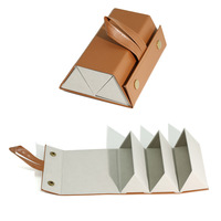 Boîte de rangement pour lunettes de soleil en cuir PU, forme hexagonale et rectangulaire créative, étui pliable étanche pour lunettes, vente en gros