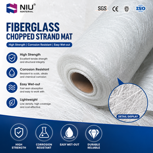 Tapis de fibres de verre E-Glass de qualité A, avec liant en émulsion et en poudre <span class=keywords><strong>CSM</strong></span>, pour le moulage manuel et par compression - Product Image 1