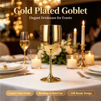 Gobelet promotionnel en verre à vin en or de 16oz pour la fête de mariage