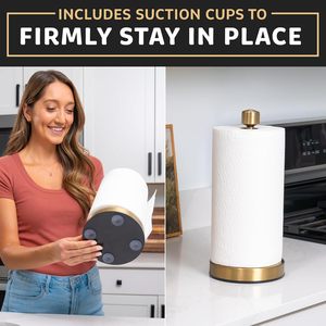 Portarrollos de Papel para Encimera, Desgarre con una Sola Mano, Acero Inoxidable, Base Pesada, para Cocina, Baño, Esenciales del Estilo Rústico - Azul - Product Image 2